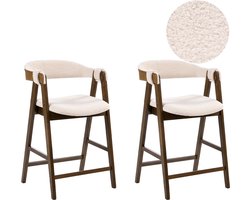 BELIANI DAY - Barstoelen set van 2 - Donkerbruin/Lichtbeige - Bouclé