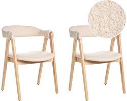BELIANI DAY - Eetkamerstoel set van 2 - Lichtbeige - Bouclé