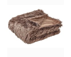 BELIANI DELICE - Plaid - Bruin - 200 x 220 cm - Acryl