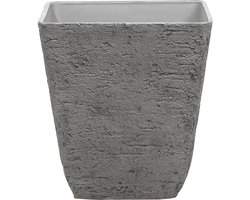 BELIANI DELOS - Plantenbak - Donkergrijs - 49 cm - Stenenmix