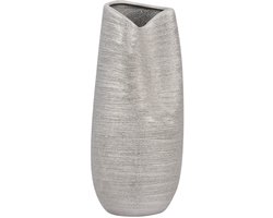 BELIANI DERBE - Decoratieve vaas - Zilver - Keramiek