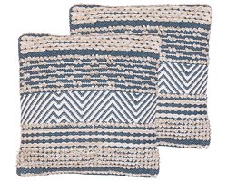 BELIANI DEWBERRY - Sierkussen set van 2 - Blauw - Katoen