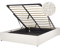 BELIANI DINAN - Tweepersoonsbed - Gebroken wit - 140 x 200 cm - Bouclé