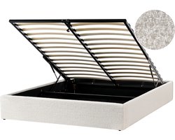 BELIANI DINAN - Tweepersoonsbed - Gebroken wit - 160 x 200 cm - Bouclé