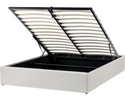 BELIANI DINAN - Tweepersoonsbed - Lichtbeige - 140 x 200 cm - Polyester