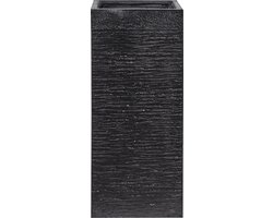 BELIANI DION - Plantenbak - Zwart - 26 cm - Klei-vezelmengsel