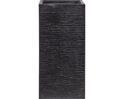 BELIANI DION - Plantenbak - Zwart - 33 cm - Klei-vezelmengsel