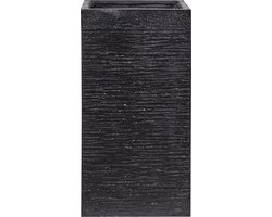 BELIANI DION - Plantenbak - Zwart - 40 cm - Klei-vezelmengsel