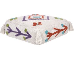 BELIANI DIPLO - Vloerkussen - Wit/Meerkleurig - Katoen