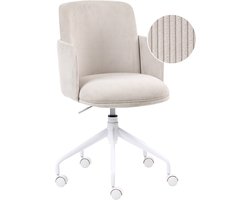 BELIANI DRYDEN - Bureaustoel - Lichtbeige - Corduroy