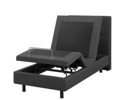 BELIANI DUKE - Bed elektrisch verstelbaar - Donkergrijs - 80x200 - Polyester