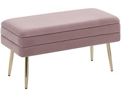 BELIANI DURHAM - Hocker - Roze - Fluweel