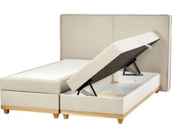 BELIANI DYNASTY - Boxspringbed - Lichtbeige - 160 x 200 cm - Polyester