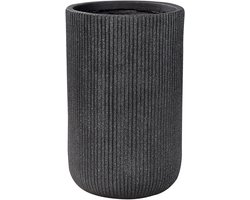 BELIANI EANTIO - Bloempot - 30 x 30 x 49 cm - Zwart - Kleivezels