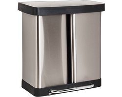 BELIANI ECOSORT - Dubbele pedaalemmer - Zilver - 60 l - IJzer
