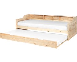 BELIANI EDERN - Onderschuifbed - Lichtbruin - 90 x 200 cm - Hout