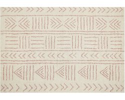 BELIANI EDIRNE - Laagpolig vloerkleed - Beige - 140 x 200 cm - Katoen