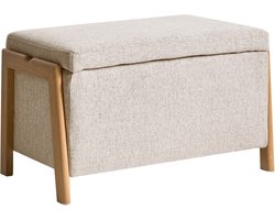 BELIANI EDLAND - Opbergbankje - Lichtbruin - Stof