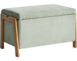 BELIANI EDLAND - Opbergbankje - Lichtgroen - Stof