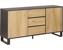 BELIANI ELDA - Sideboard - Lichte houtkleur/Donkerbruin - MDF