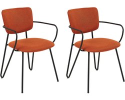 BELIANI ELKO - Eetkamerstoel set van 2 - Oranje - Polyester