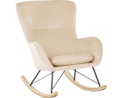 BELIANI ELLAN - Schommelstoel - Beige - Fluweel