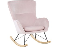 Beliani ELLAN - Schommelstoel - Roze - Fluweel