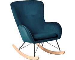 BELIANI ELLAN - Schommelstoel - Zeeblauw - Fluweel