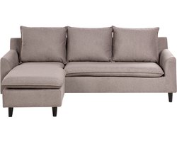 BELIANI ELVENES - Hoekbank - Taupe - Rechtszijdig - Polyester
