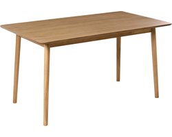 BELIANI ELVYN - Eettafel - Lichtbruin - 140 x 80 cm - Eikenfineer