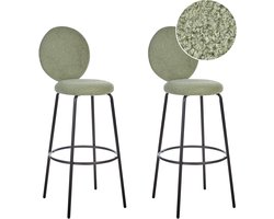 BELIANI EMERY - Barkruk set van 2 - Lichtgroen - Bouclé