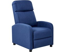 BELIANI EMINENCE - Fauteuil - Marineblauw - Kunstlinnen