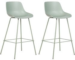 BELIANI EMMET - Barkruk set van 2 - Lichtgroen - Synthetisch materiaal