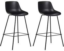 BELIANI EMMET - Barkruk set van 2 - Zwart - Synthetisch materiaal
