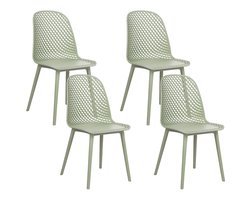 BELIANI EMORY - Eetkamerstoelen set 4 - Lichtgroen - Synthetisch
