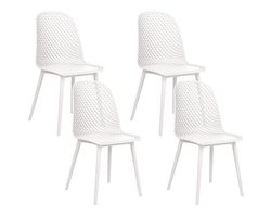 BELIANI EMORY - Eetkamerstoelen set 4 - Wit - Synthetisch