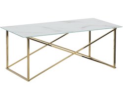 BELIANI EMPORIA - Salontafel - Wit/Goud - Veiligheidsglas