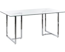 BELIANI ENVIA - Eettafel - Zilver - Veiligheidsglas
