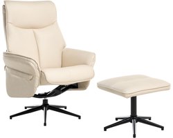 BELIANI ERATO - Relaxfauteuil met voetenbank - Beige - Veganistisch leer