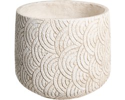 BELIANI ERIROS - Bloempot - Lichtbeige - 31 x 31 x 29 cm - Klei-vezelmengsel