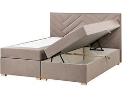 BELIANI ESQUIRE - Boxspringbed - Taupe - 180 x 200 cm - Polyester