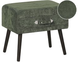 BELIANI EUROSTAR - Nachtkastje - Donkergroen - Corduroy