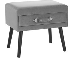 BELIANI EUROSTAR - Nachtkastje - Grijs - Fluweel