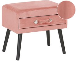BELIANI EUROSTAR - Nachtkastje - Roze - Corduroy