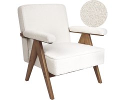 BELIANI EVJE - Fauteuil - Gebroken wit - Bouclé