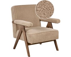 BELIANI EVJE - Fauteuil - Zandbeige - Bouclé