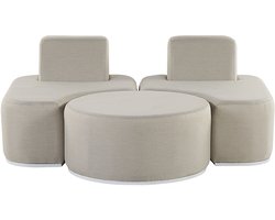 BELIANI FABRO - Loungeset voor 2 - Lichtgrijs - Polyester