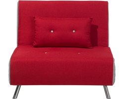 BELIANI FARRIS - Slaapbank 1-zit - Rood - Polyester