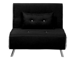 BELIANI FARRIS - Slaapbank 1-zit - Zwart - Polyester