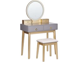 BELIANI FEDRY - Kaptafel - Grijs/Goud - MDF